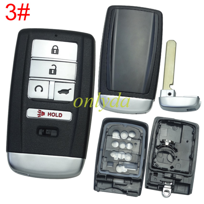 Free shipping For Acura  Remote Key blank with blade, pls choose the button