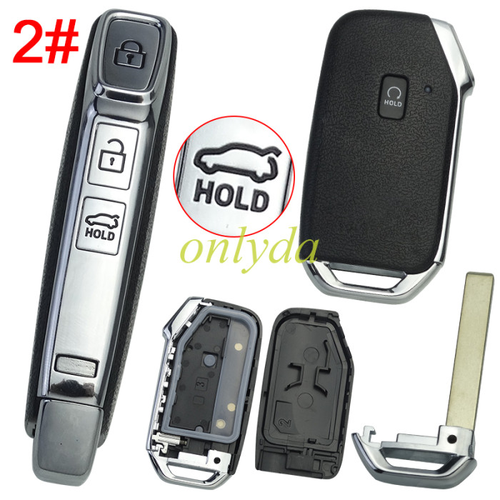 For Kia  remote key shell without battery clamp without badge ,  1 button on the front, pls choose button