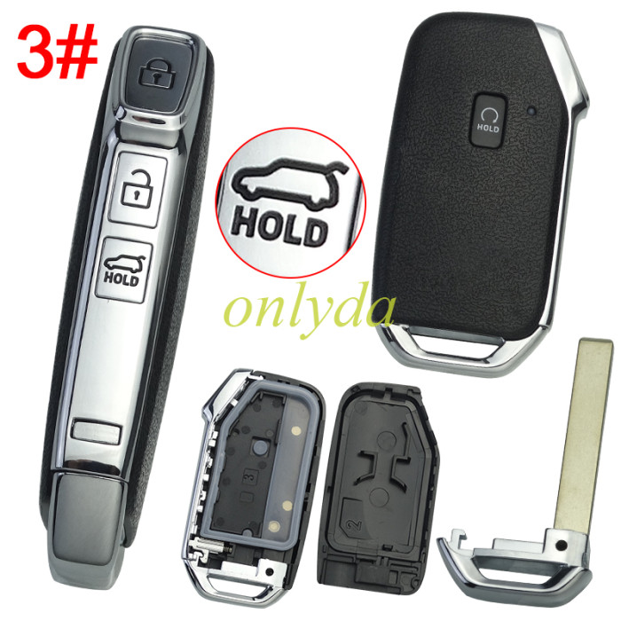 For Kia  remote key shell without battery clamp without badge ,  1 button on the front, pls choose button