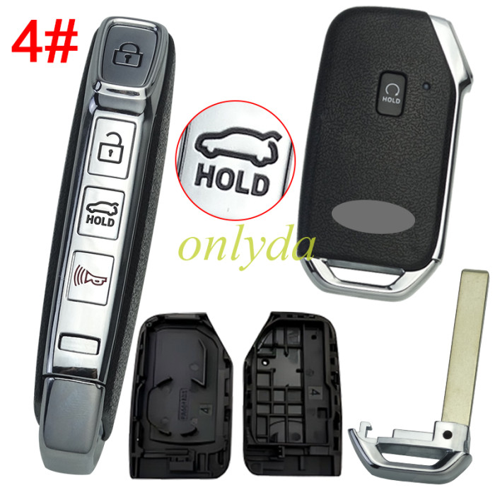 For Kia  remote key shell without battery clamp with new Kia badge ,  1 button on the front, pls choose button