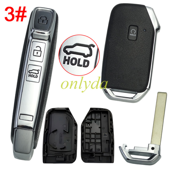 For Kia  remote key shell without battery clamp without badge ,  1 button on the front, pls choose button