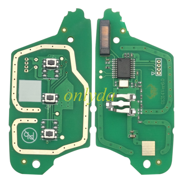 Free shipping For Renault 2 button remote key with PCF7961(HITAG2) ID46 Chip 434 mhz with ASK Blade: VA2 , pls choose button