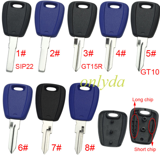 Free shipping 10pcs/lot Super Stronger GTL shell  Fiat transponder key blank with SIP22/DT15R/GT10 blade, There are two chip slots （can put TPX long chip and short chip),  Pls choose model .