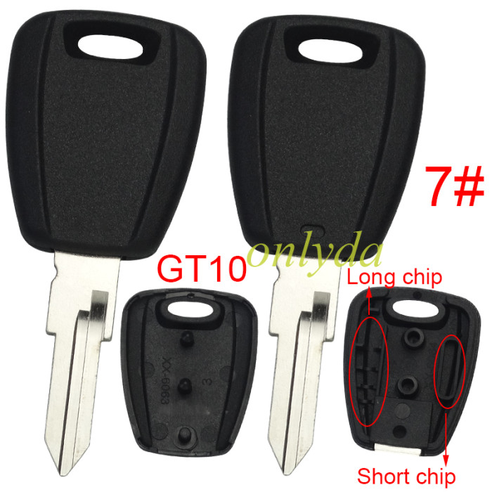 Free shipping 10pcs/lot Super Stronger GTL shell  Fiat transponder key blank with SIP22/DT15R/GT10 blade, There are two chip slots （can put TPX long chip and short chip),  Pls choose model .