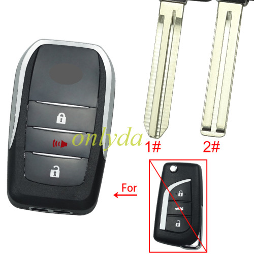 Free shipping 5pcs/lot For Toyota 2+1 button modified key shell,please choose the key blade