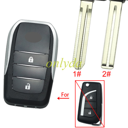 Free shipping 5pcs/lot For Toyota 2 button modified key shell,please choose the key blade