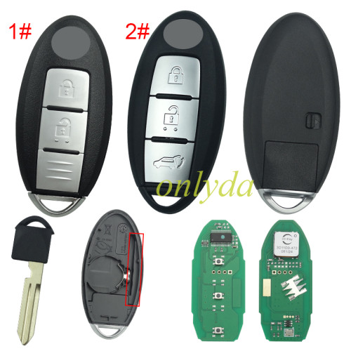 Free shipping For Nissan X-Trail  button remote keyless key ,with 434mhz,PCF7945M(HITAG AES) apply for X-TRAIL