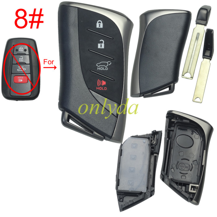 Toyota modified remote key blank without logo  , please choose the button model
