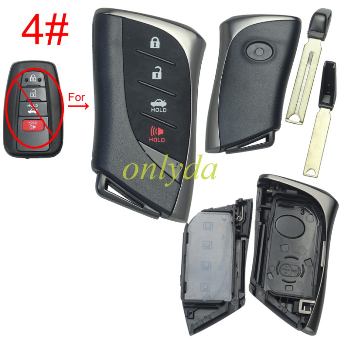 Toyota modified remote key blank with logo  , please choose the button model