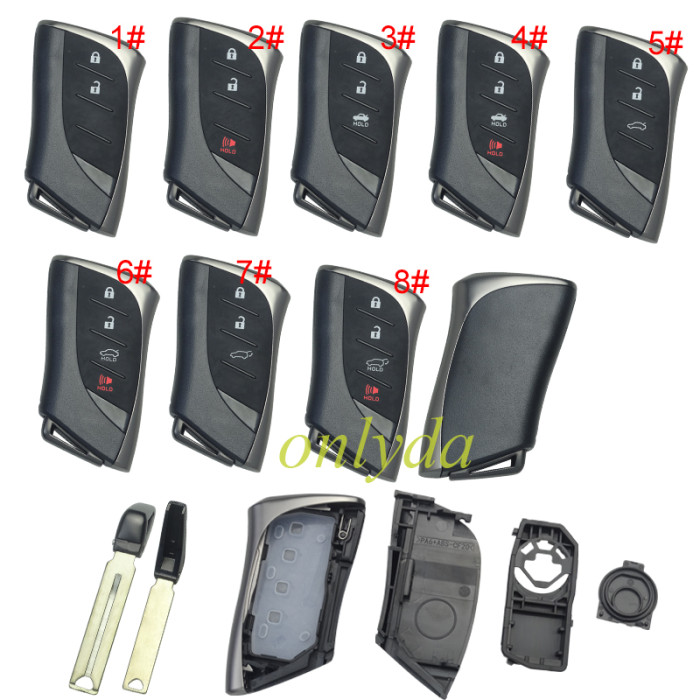 Copy Lexus 2024 & 2025 New Lexus Models remote key blank with blade with logo  , pls choose button