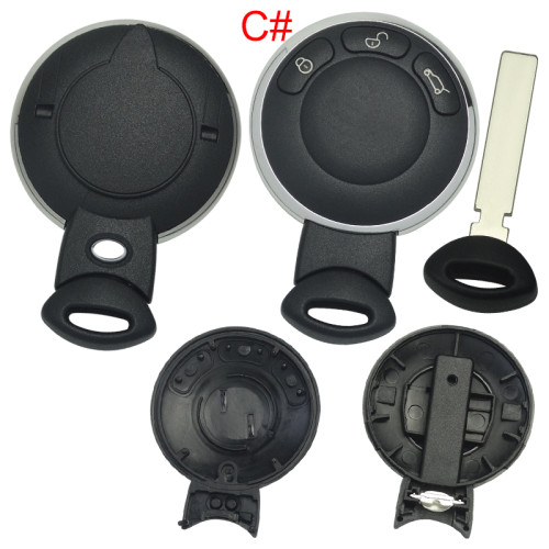 Free shipping from HK,10pcs/lot for  BMW MINI Cooper 3 Button remote key without battery clamp