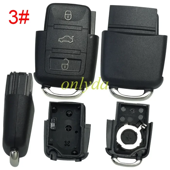 Free shipping from HK, 10pcs/lot for  Passat remote key shell 3 button