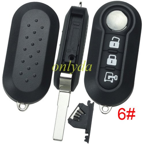 Free shipping from HK,10pcs/unit, for Fiat 3 button replacement key shell with SIP22 blade