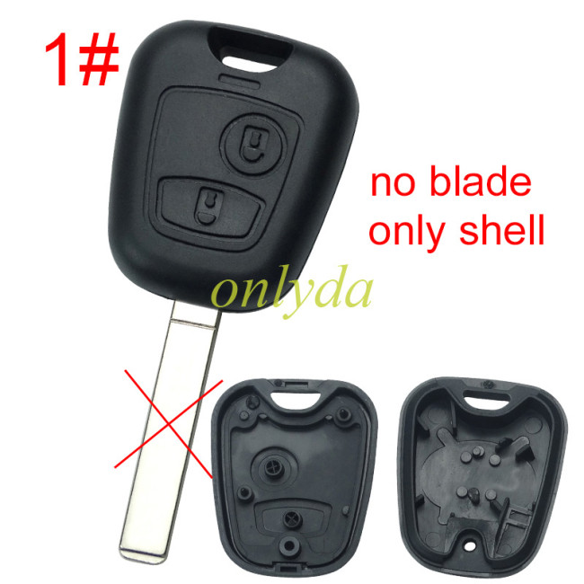 Free shipping from HK,10pcs/lot for Peugeot remote key shell without badge, without blade , only shell
