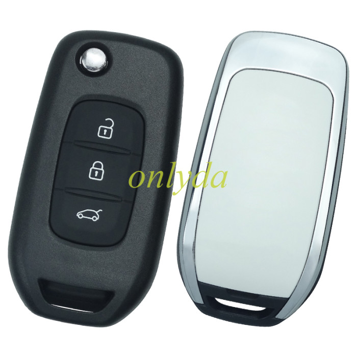 Free shipping from HK,10pcs/lot for Renault 3 button flip remote key blank,，without badge without blade
