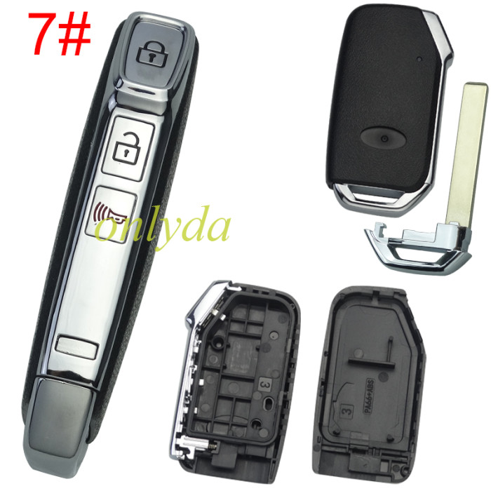 For Kia 3/3+1 button remote  key blank  without battery holder with badge , buttons on the side , pls choose button (Can be installed with VVDI PCB)
