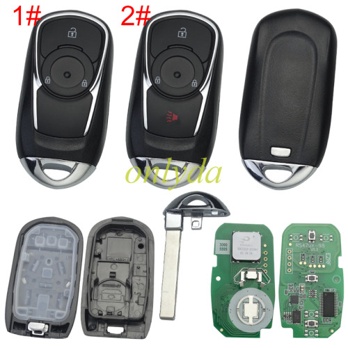 Free shipping For Opel  Keyless Smart 2 /3 button remote key with 7952E HITAG2 46 chip- 433mhz ASK  model:Opel Astra K insignia FCCID:HYQ4EA  P/N:13508410
