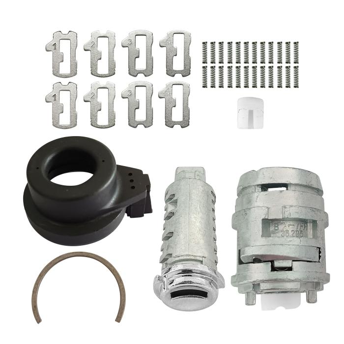 Free shipping 2pcs/lot For Volkswagen New Santana Ignition Lock Parts (1 lock cylinder, 1 lock housing, 1 induction coil, 8 lock wafers, 1 plastic piece, 1 circlip, several springs)