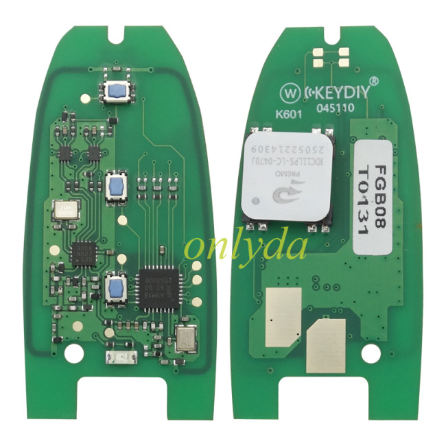 Free shipping ONLY PCB KEYDIY FGB08 For Audi Style 3 Buttons Universal Smart Remote support 5C 5D key