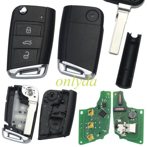 KYDZ universal remote key 3 button for VW style