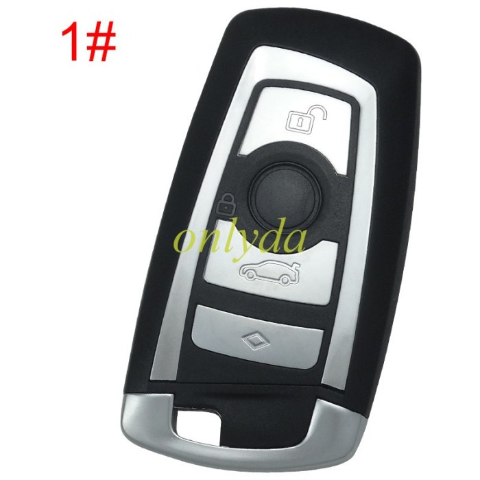 BMWW 4 button remote key blank with blade, pls choose color