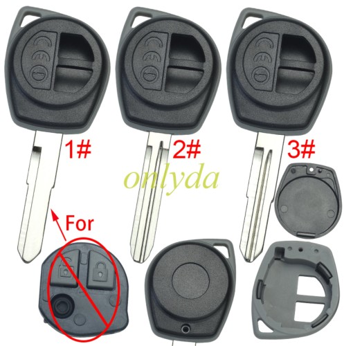 Suzuki 2 button remote key blank without chip slot, blade HU87