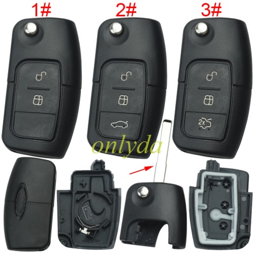 Ford Focus flip remote key blank，pls choose button
