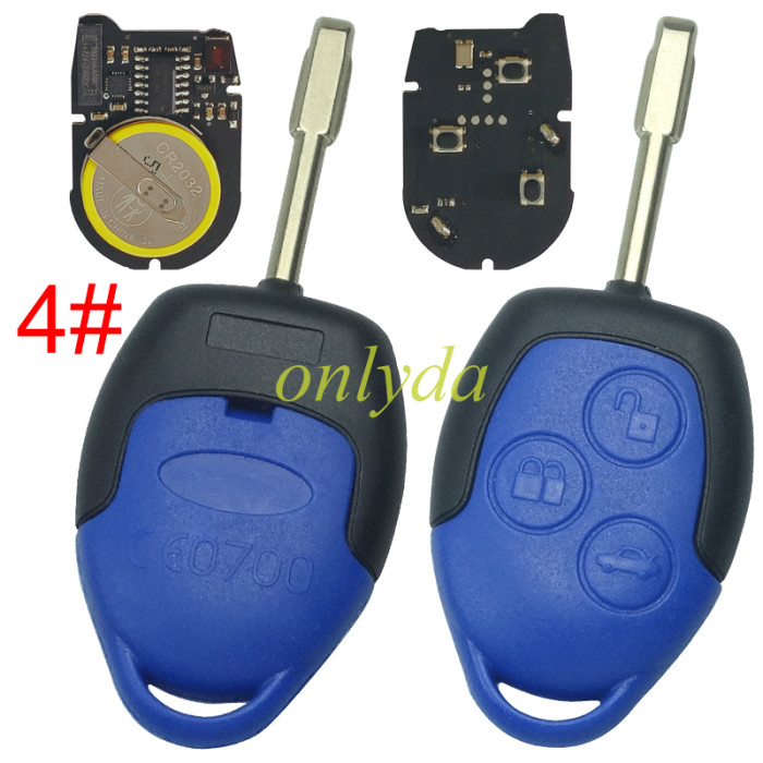Free shipping For Ford Transit blue remote key new version with 434mhz with 4D63 chip FCCID:6CIT15K601 AG AG， with rechargable battery ， pls choose model