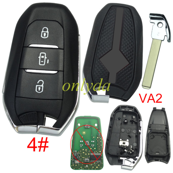 For Citroen remote key shell with with New Model Red Back Cover with DS badge, blade VA2. Pls choose the button type