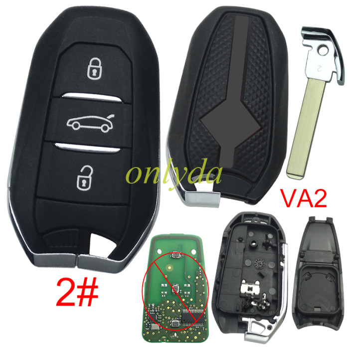 For Citroen remote key shell with with New Model Red Back Cover with DS badge, blade VA2. Pls choose the button type