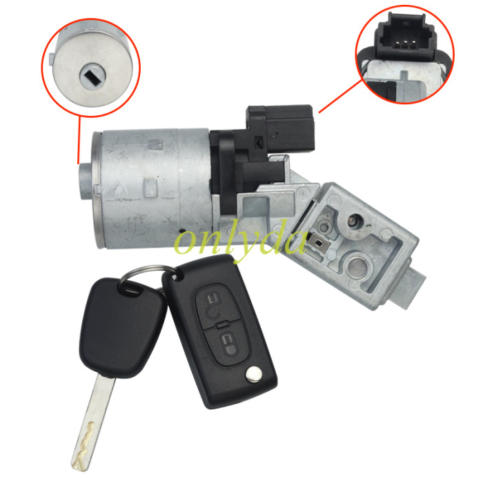 Free shipping 2pcs/lot 4162KF 4162XT Brand New Ignition Switch Cylinder Assembly for Citroen C4 C5 C8 for Peugeot 207 3008 307 308 5008 807