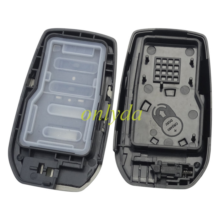 For Toyota  remote key shell with Glossy black texture cover, Front side with badge, Back side with badge place,  pls choose button