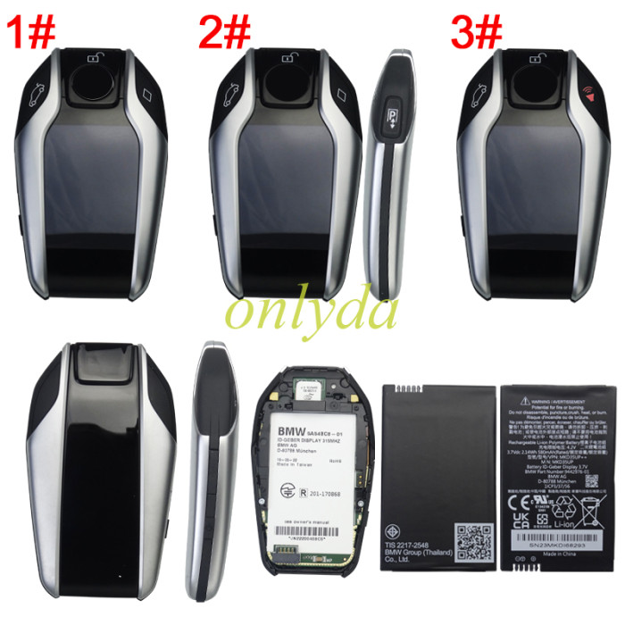 Free shipping original BMW 7-Series original Smart Keyless 3 B/3+1B （P）Remote key Display screen  315Mhz /434mhz ID49 NCF297xVTT chip HITAG Pro