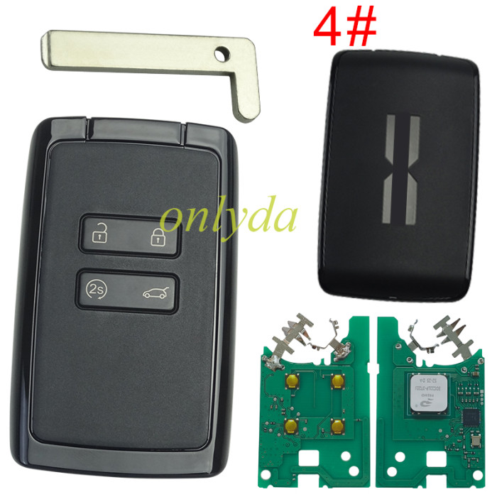 Free shipping Keyless Renault CAPTUR 2024+ CLIO 2024+ ESPACE 2024+ MEGANE 2024+ ZOE 2024+ Smart Card Key 4 Buttons 433MHz HITAG AES NCF29A1M ID4A White Color/Black color FCC ID: KR5IK4CH-01 OEM Part Number: 285E74878R