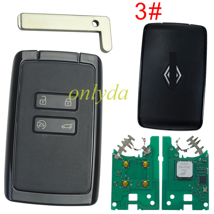 Free shipping Keyless Renault CAPTUR 2024+ CLIO 2024+ ESPACE 2024+ MEGANE 2024+ ZOE 2024+ Smart Card Key 4 Buttons 433MHz HITAG AES NCF29A1M ID4A White Color/Black color FCC ID: KR5IK4CH-01 OEM Part Number: 285E74878R