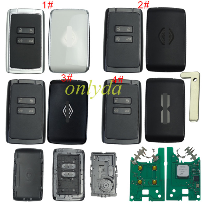 Free shipping Keyless Renault CAPTUR 2024+ CLIO 2024+ ESPACE 2024+ MEGANE 2024+ ZOE 2024+ Smart Card Key 4 Buttons 433MHz HITAG AES NCF29A1M ID4A White Color/Black color FCC ID: KR5IK4CH-01 OEM Part Number: 285E74878R