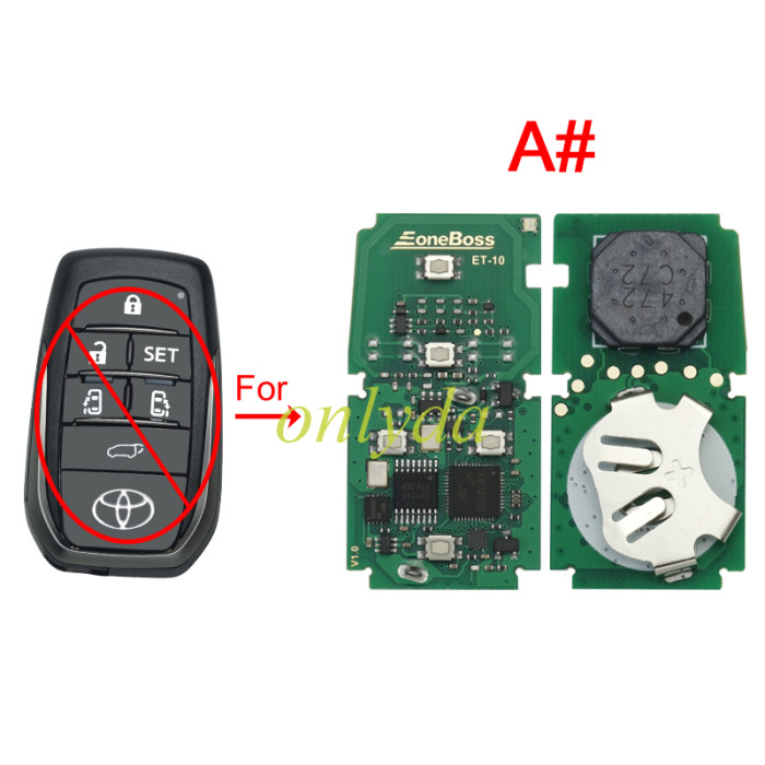 Free shipping Eoneboss ET-10 universal key  for Toyota 5/6 button, ONLY PCB, Pls choose button