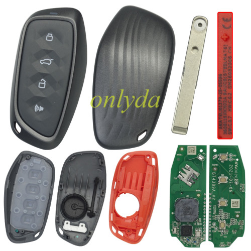 Free shipping New original smart key for Haval, ID47 chip 434MHz 4 buttons, for F7 2024- H3 2023- H5 2024- H9 2024-