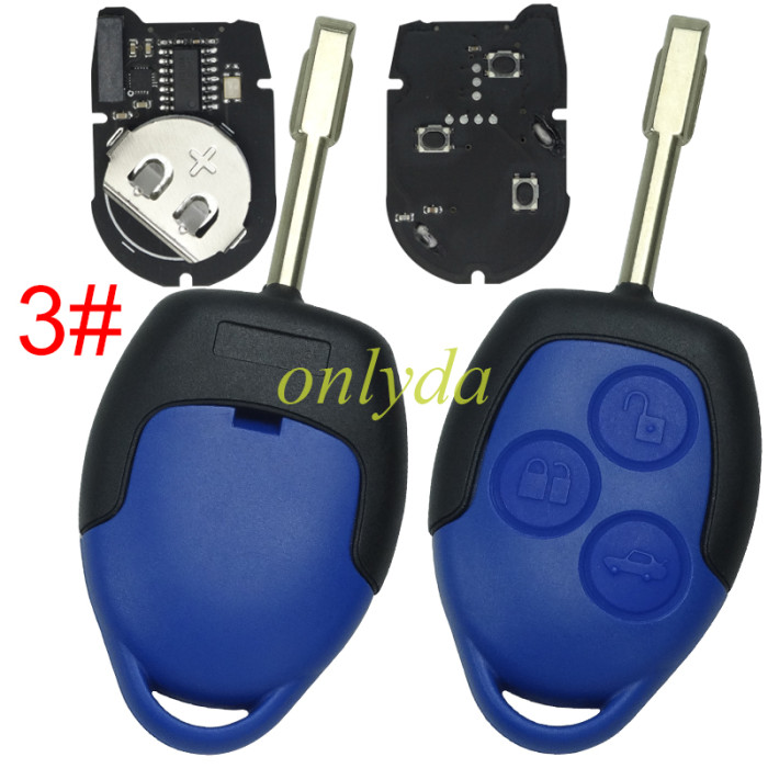 Ford Transit blue remote key with 434mhz with 4D chip FCCID:6CIT15K601 AG AG，The color of the key blade is different, and with logo or without logo ,please choose