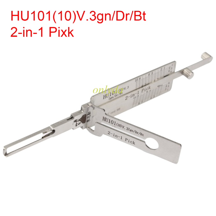 Lishi HU101 V.3,2-IN-1 Lock pick, for ignition lock, door lock, and decoder,  used for Ford Focus，Land Rover Series，Volvo S40 XC60 V40 note: can not open flush door handle