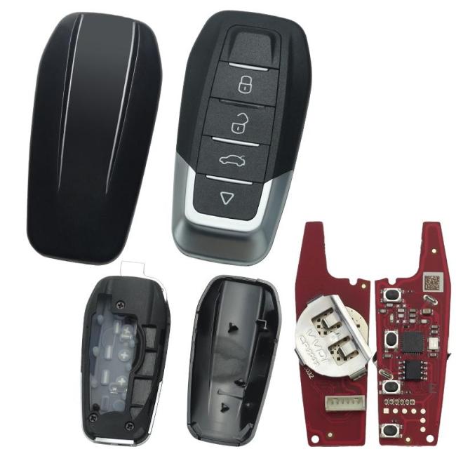 XKFEF8EN Xhorse  2ndGeneration Wire Remote Key Ferrari 4 Buttons Bright Black