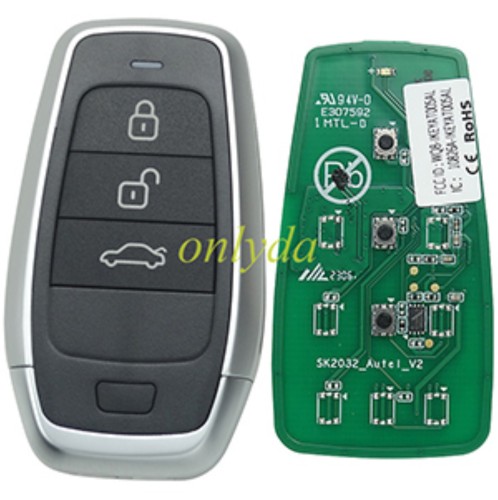 5pcs/lot Free shipping from HK AUTEL MAXIIM IKEY Standard Style IKEYAT003BL 3 Buttons Independent Smart Key (Lock/ Unlock/ Trunk)nk)