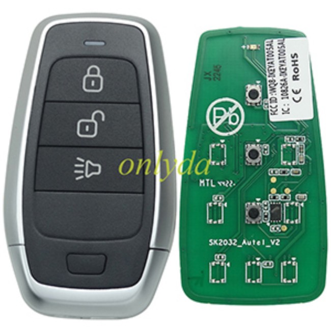 5pcs/lot Free shipping from HK AUTEL MAXIIM IKEY Standard Style IKEYAT003AL 3 Buttons Independent Smart Key (Lock/ Unlock/ Panic)