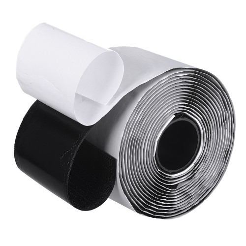 BQS 2 Inch Width Self Adhesive Hook and Loop Sticky Back Tape Fastener Length 10' (Black)