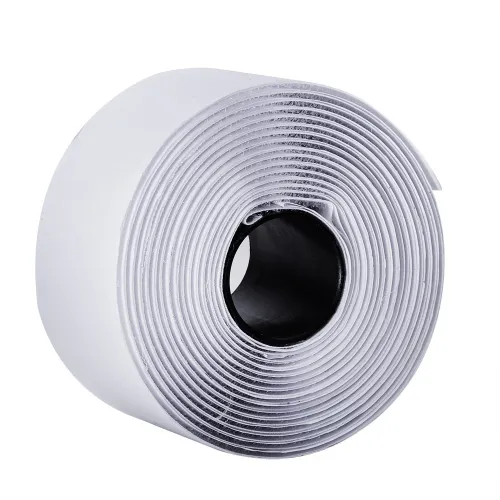 BQS 2 Inch Width Self Adhesive Hook and Loop Sticky Back Tape Fastener Length 10' (White)
