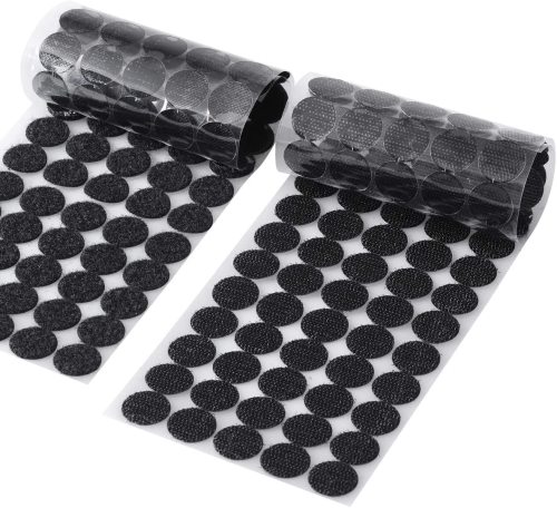 BQS Black Sticky Back Coins Hook and Loop Self Adhesive Dots Tapes 100 Pairs (1 Inch  Diameter)