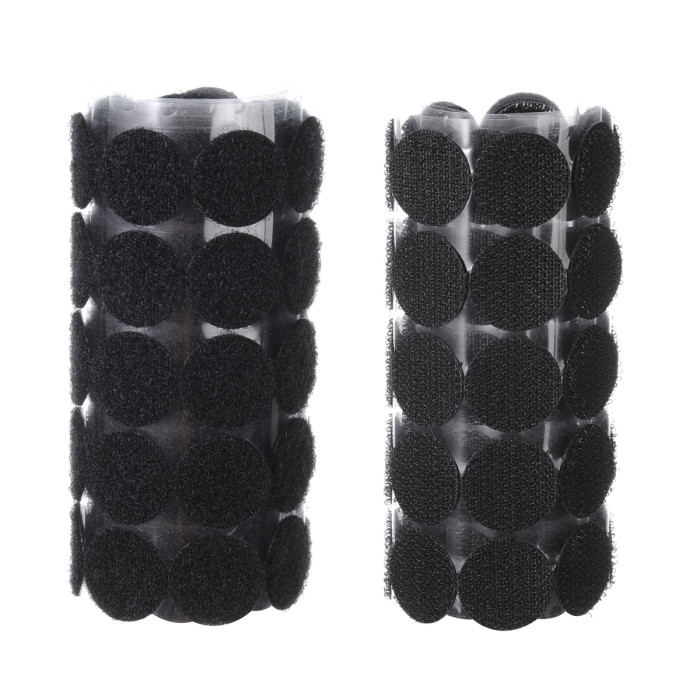 BQS Black Sticky Back Coins Hook and Loop Self Adhesive Dots Tapes 100 Pairs (1 Inch  Diameter)