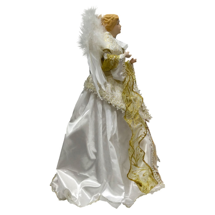 iboodi 16 Inches Christmas Angel Treetop Fiber Optic Wings,White and Gold