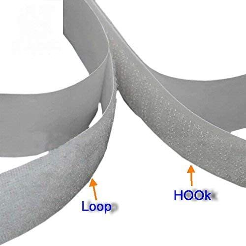 BQS 0.5 Inch Width Self Adhesive Hook and Loop Sticky Back Tape Fastener 16 feet(White)