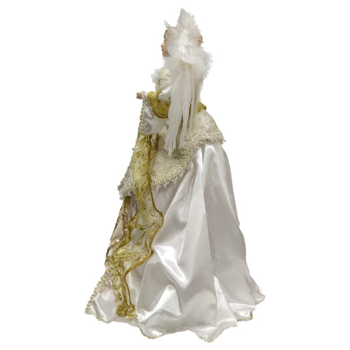 iboodi 16 Inches Christmas Angel Treetop Fiber Optic Wings,White and Gold